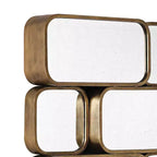 Specchio da parete rettangolare Uttermost Vanity Accent moderno con bordi arrotondati, cornice in metallo dorato anticato, larghezza 60 cm, per bagno e camera da letto