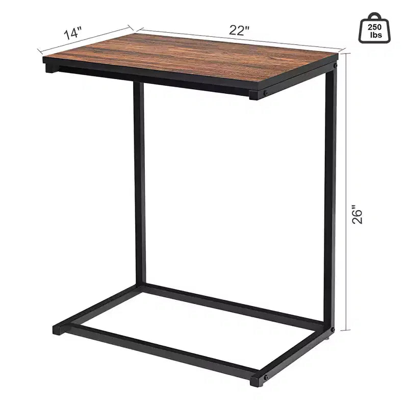 Tavolino da divano per laptop 22"x14"x26" in marrone/noce