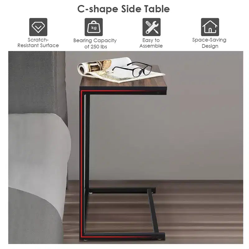 Tavolino da divano per laptop 22"x14"x26" in marrone/noce